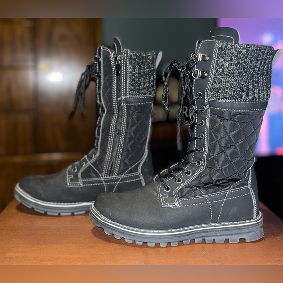 POLAR Womens Faux Fur Warm Thermal Waterproof Outdoor Winter Calf Boots, size 6 - Picture 1 of 11
